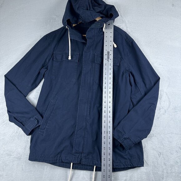Divided By H&M Parka Jacket Mens Size Medium Hooded Full Zip Up Navy - Picture 9 of 15